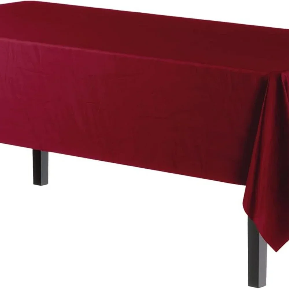 Heavy Duty Burgundy Plastic Tablecloth 54in x 108in - Ideal for All Occasions